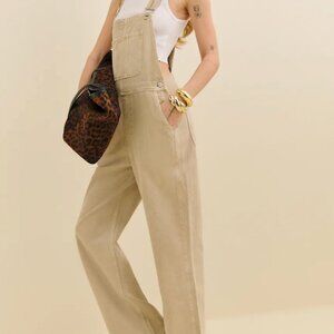 Reformation Arlo Denim Overalls Beige - Size S